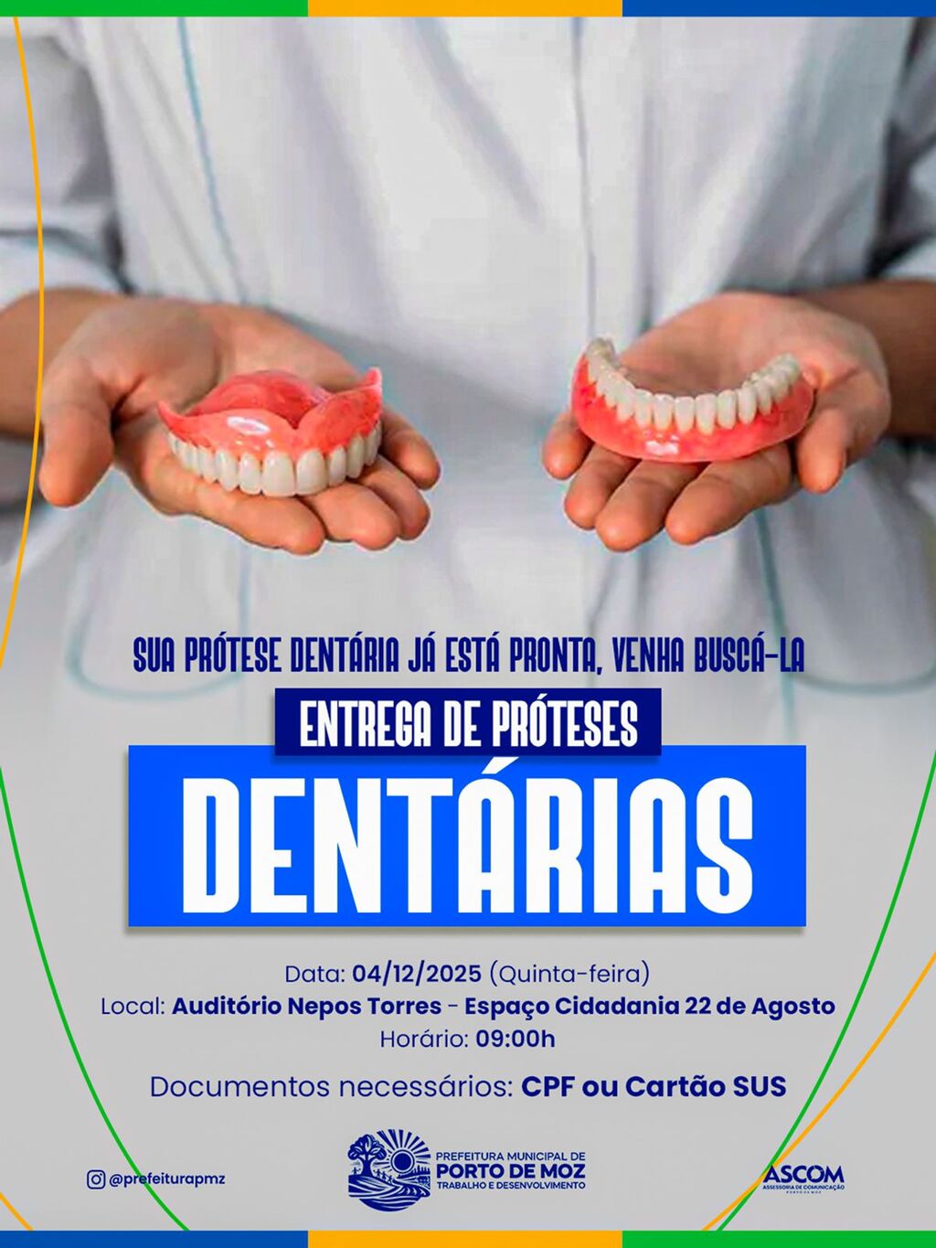 Porto de Moz inicia entrega de próteses dentárias e reforça compromisso com a saúde bucal da população